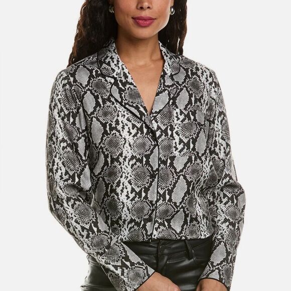 NWT Rag and Bone Snake Print Silk Blouse - Picture 1 of 9